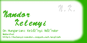 nandor kelenyi business card